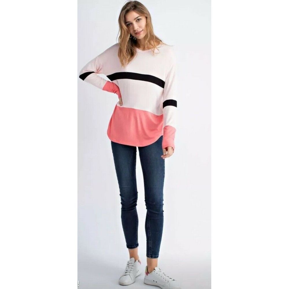 Boutique Line Up Bamboo long sleeve stripe shirt